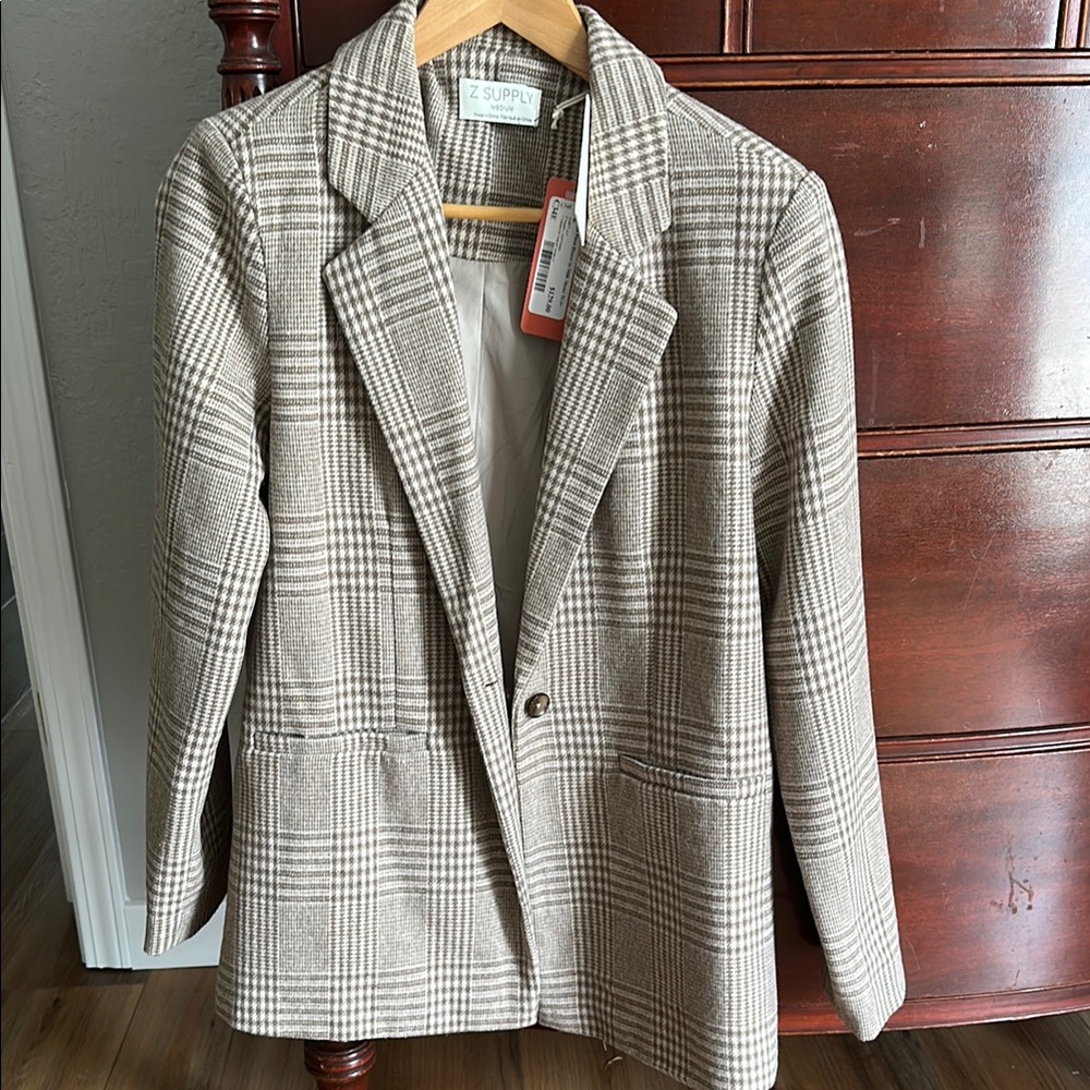 Z Supply Plaid Blazer